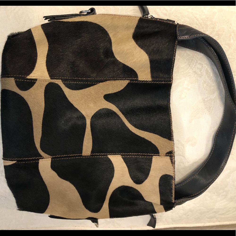 Calf hair spotted purse